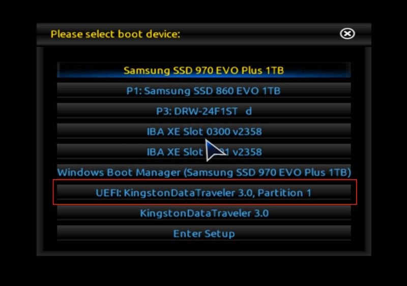 Gigabyte boot page